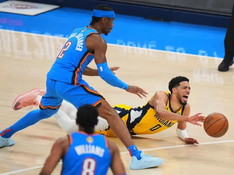 Fotka z rozhodujúceho zápasu číslo 7 vo finále NBA: Oklahoma City Thunder - Indiana Pacers.