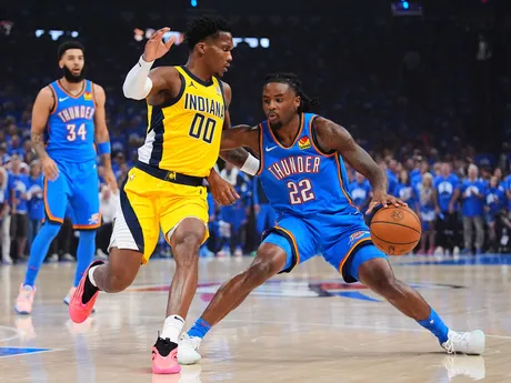 Fotka z rozhodujúceho zápasu číslo 7 vo finále NBA: Oklahoma City Thunder - Indiana Pacers.