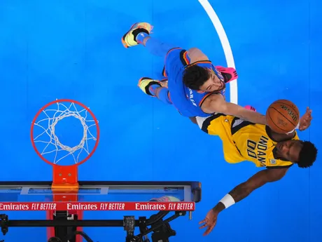 Fotka z rozhodujúceho zápasu číslo 7 vo finále NBA: Oklahoma City Thunder - Indiana Pacers.