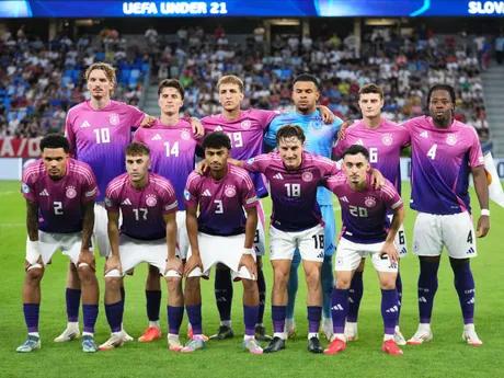 Hráči Nemecka počas zápasu Anglicko - Nemecko vo finále na EURO U21 2025 (ME vo futbale do 21 rokov).