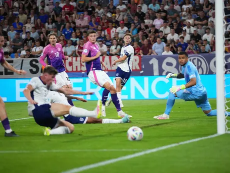 James McAtee počas zápasu Anglicko - Nemecko vo finále na EURO U21 2025 (ME vo futbale do 21 rokov).
