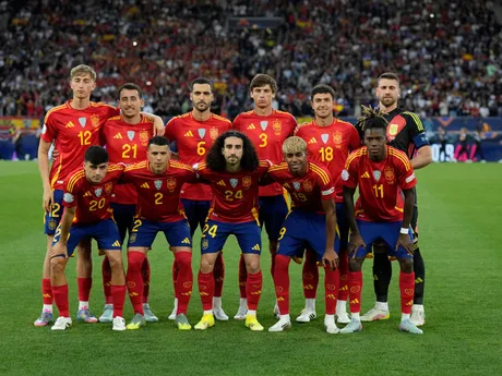 Futbalisti Španielska pred semifinálovým zápasom Ligy národov Španielsko - Francúzsko.