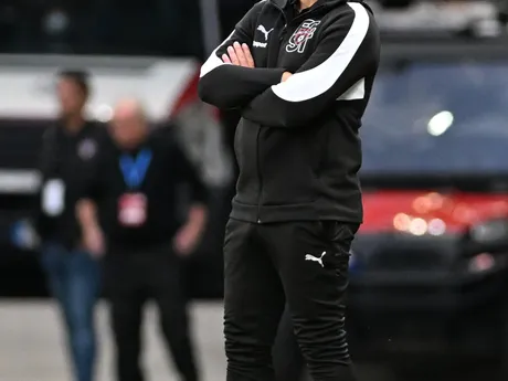tréner Trnavy Michal Ščasný počas zápasu 1. predkola Európskej ligy medzi FC Spartak Trnava a BK Häcken