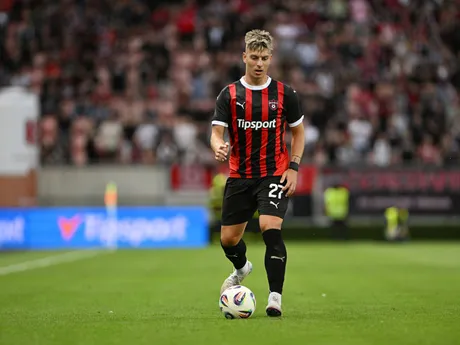 Michal Tomič počas zápasu 1. predkola Európskej ligy medzi FC Spartak Trnava a BK Häcken