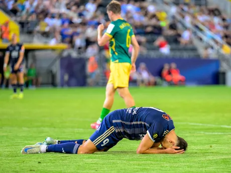 Na snímke Roman Čerepkai (Košice) smúti počas prvého zápasu 2. predkola futbalovej Konferenčnej ligy FC Košice - FC Neman Grodno.