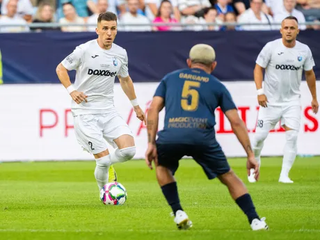 Na snímke zľava Peter Pekarík, Walter Gargano a Stanislav Lobotka počas rozlúčkového zápasu s Marekom Hamšíkom na Národnom futbalovom štadióne 5. júla 2025 v Bratislave.