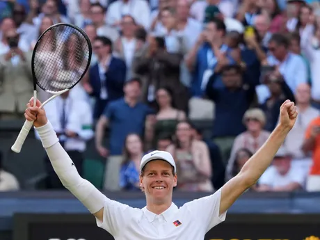Jannik Sinner po víťazstve vo finále WImbledonu 2025.