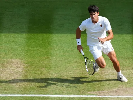 Carlos Alcaraz vo finále Wimbledonu 2025.