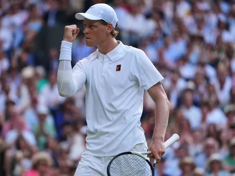 Jannik Sinner vo finále Wimbledonu 2025.