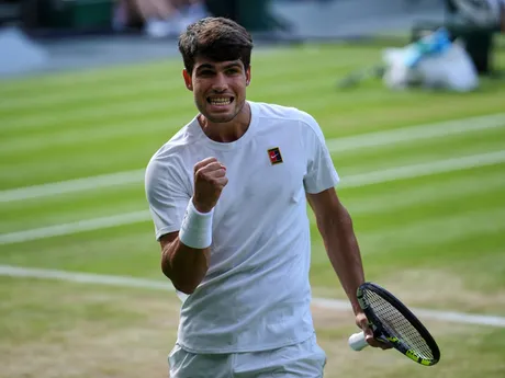 Carlos Alcaraz vo finále WImbledonu 2025.