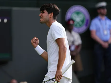 Carlos Alcaraz vo finále WImbledonu 2025.