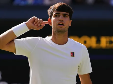 Carlos Alcaraz vo finále WImbledonu 2025.