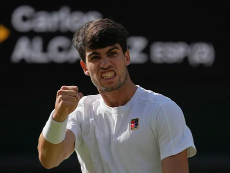 Carlos Alcaraz vo finále WImbledonu 2025.