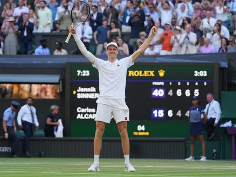 Jannik Sinner po víťazstve vo finále WImbledonu 2025.