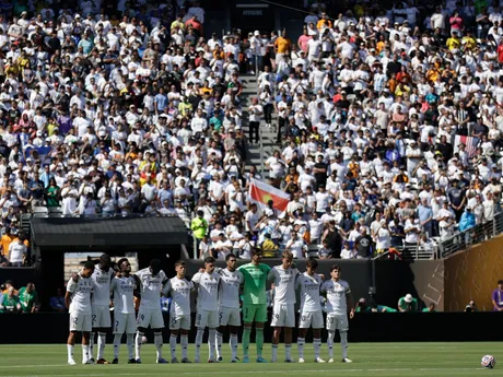 Futbalisti Realu pred zápasom štvrťfinále na MS klubov 2025: Real Madrid - Borussia Dortmund.