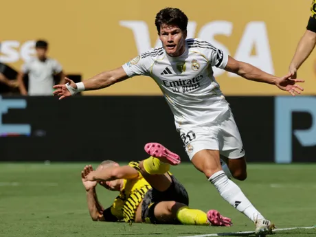 Fran Garcia oslavuje gól v zápase štvrťfinále na MS klubov 2025: Real Madrid - Borussia Dortmund.