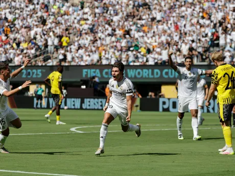 Fran Garcia oslavuje gól v zápase štvrťfinále na MS klubov 2025: Real Madrid - Borussia Dortmund.