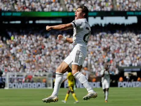 Fran Garcia oslavuje gól v zápase štvrťfinále na MS klubov 2025: Real Madrid - Borussia Dortmund.