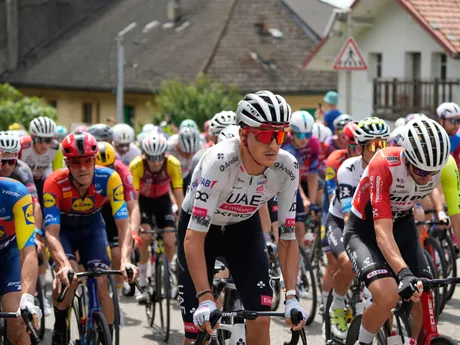 Pelotón počas 19. etapy na Tour de France. 