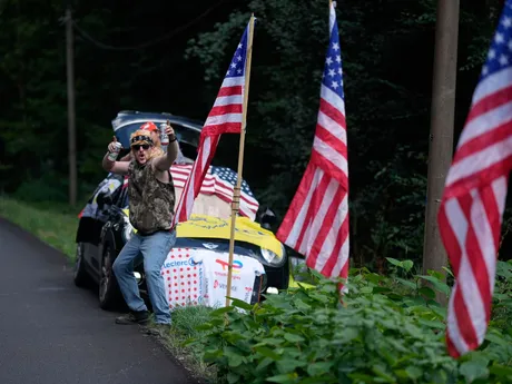 Fanúšik počas 19. etapy na Tour de France. 