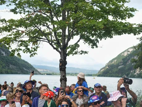 Momentka z 20. etapy Tour de France 2025