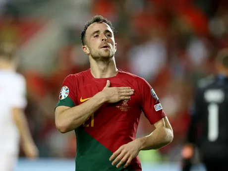 Diogo Jota v drese Portugalska v kvalifikácii na EURO 2024. 