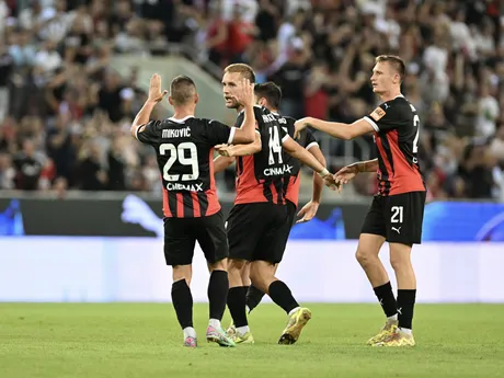 radosť hráčov Trnavy po strelení gólu