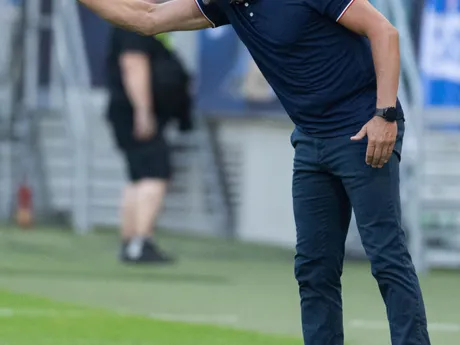 Na snímke tréner futbalistov Skalice David Oulehla v zápase 4. kola futbalovej Niké ligy medzi ŠK Slovan Bratislava - MFK Skalica.