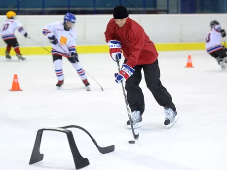 Marián Gáborík počas letnej Hokejovej školy Mariána Gáboríka v MG Rink. 