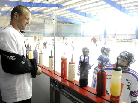 Marián Gáborík počas letnej Hokejovej školy Mariána Gáboríka v MG Rink. 