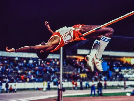 Javier Sotomayor z Kuby na mítingu P-T-S v roku 1989.