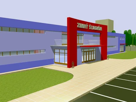 Na snímke projekt Malého zimného štadióna na Hodžovej ulici v Trenčíne.