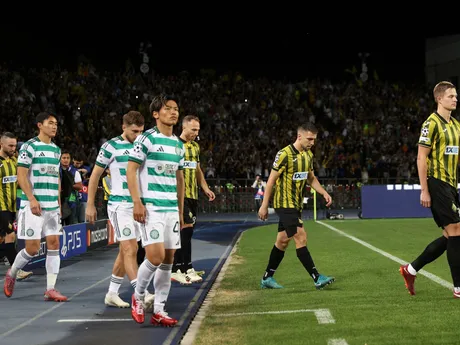 Futbalisti Celticu a Kajratu pred odvetným zápasom play off futbalovej Ligy majstrov Kajrat Almaty - Celtic Glasgow.