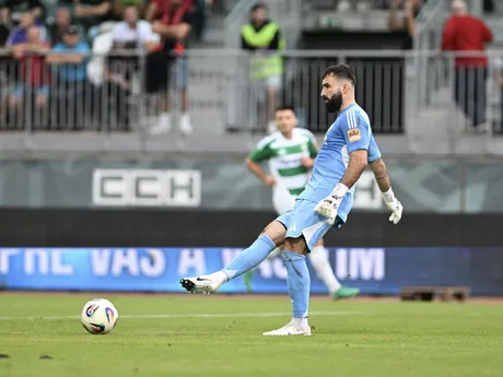 Brankár Skalice Martin Junás počas zápasu 7. kola Niké ligy medzi MFK Skalica - FC Spartak Trnava.