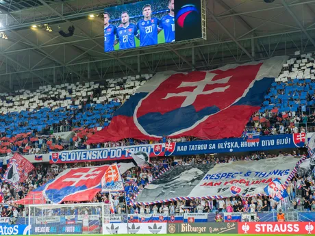 Slovenskí fanúšikovia v úvodnom kvalifikačnom zápase na MS 2026 A-skupiny Slovensko - Nemecko