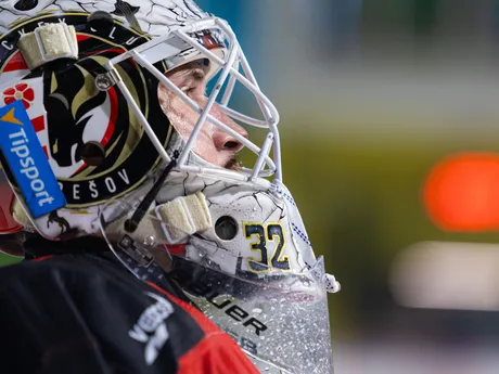 Jaroslav Janus (Prešov) v zápase 3. kola Tipsport ligy medzi Vlci Žilina - HC Prešov.