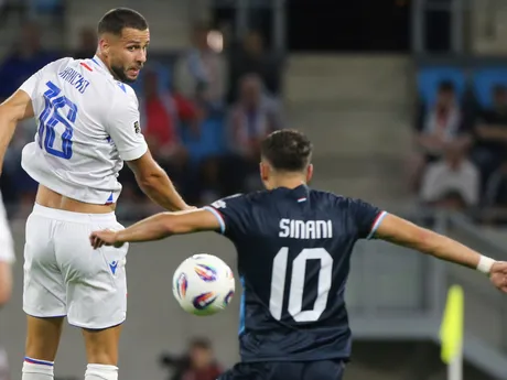 David Hancko počas zápasu Luxembursko - Slovensko v kvalifikácii na MS 2026.
