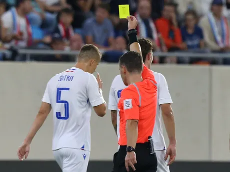 Ľubomír Šatka počas zápasu Luxembursko - Slovensko v kvalifikácii na MS 2026.