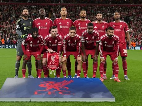 Futbalisti Liverpoolu počas zápasu Liverpool FC - Atlético Madrid v 1. kole ligovej fázy Ligy majstrov. 