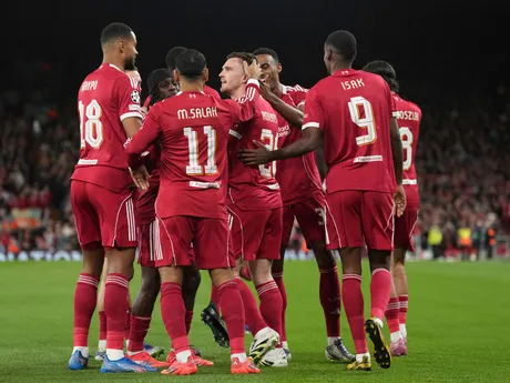 Andrew Robertson počas zápasu Liverpool FC - Atlético Madrid v 1. kole ligovej fázy Ligy majstrov. 