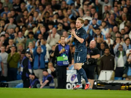 Kevin De Bruyne v zápase Manchester City - Neapol