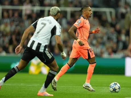 Raphinha v zápase Newcastle United - FC Barcelona