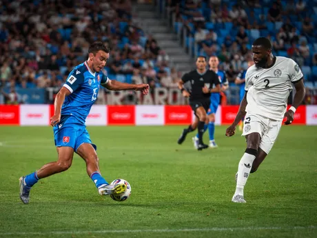 Dávid Strelec v zápase  Slovensko - Nemecko (Kvalifikácia MS 2026)