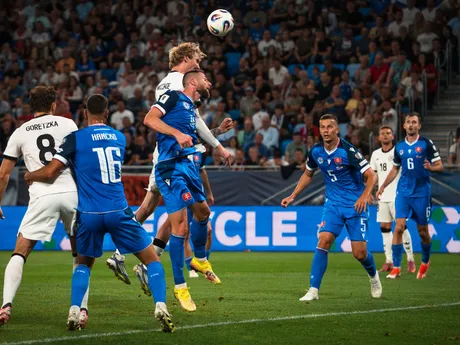Momentka zo zápasu Slovensko - Nemecko (Kvalifikácia MS 2026)