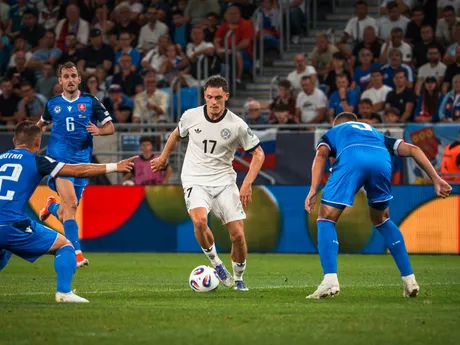 Momentka zo zápasu Slovensko - Nemecko (Kvalifikácia MS 2026)