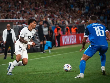 Dávid Hancko v zápase Slovensko - Nemecko (Kvalifikácia MS 2026)