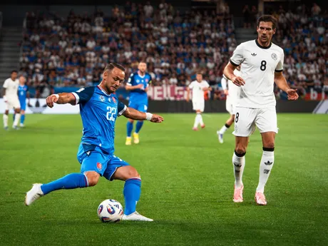 Stanislav Lobotka v zápase Slovensko - Nemecko (Kvalifikácia MS 2026)