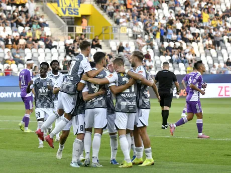 Radosť hráčov FC Košice po góle v zápase 7. kola Niké ligy FC Košice - KFC Komárno.