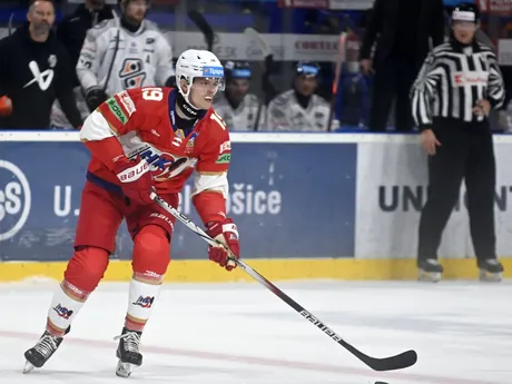 Branislav Kotvan (L.Mikuláš) v zápase 2. kola hokejovej Tipos extraligy HC Košice - MHK 32 Liptovský Mikuláš. 