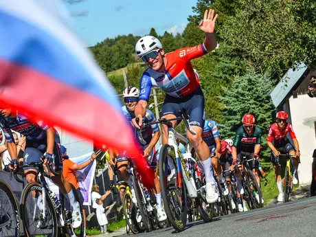 Lukáš Kubiš počas 3. etapy Okolo Slovenska 2025. 